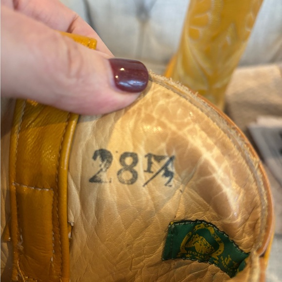 JE-VER Crocodile Alligator Cowboy Boots Gold - Picture 5 of 9